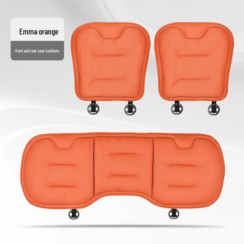 Universal Ventilated Car Seat Cushion for BMW, Mercedes-Benz & Xiaomi - Four Seasons, Lumbar Support, Rear Integrated, Single Driver Seat.