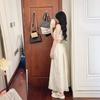 Elegant French Niche Backless Halter Strap Hollow Sleeveless Tie Long Dress