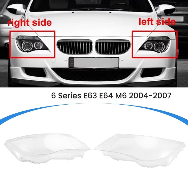 ABLZ-For BMW 6 Series E63 E64 M6 2004-2007 Car Headlight Cover Headlamp Glass Lens Lamp Shade Shell