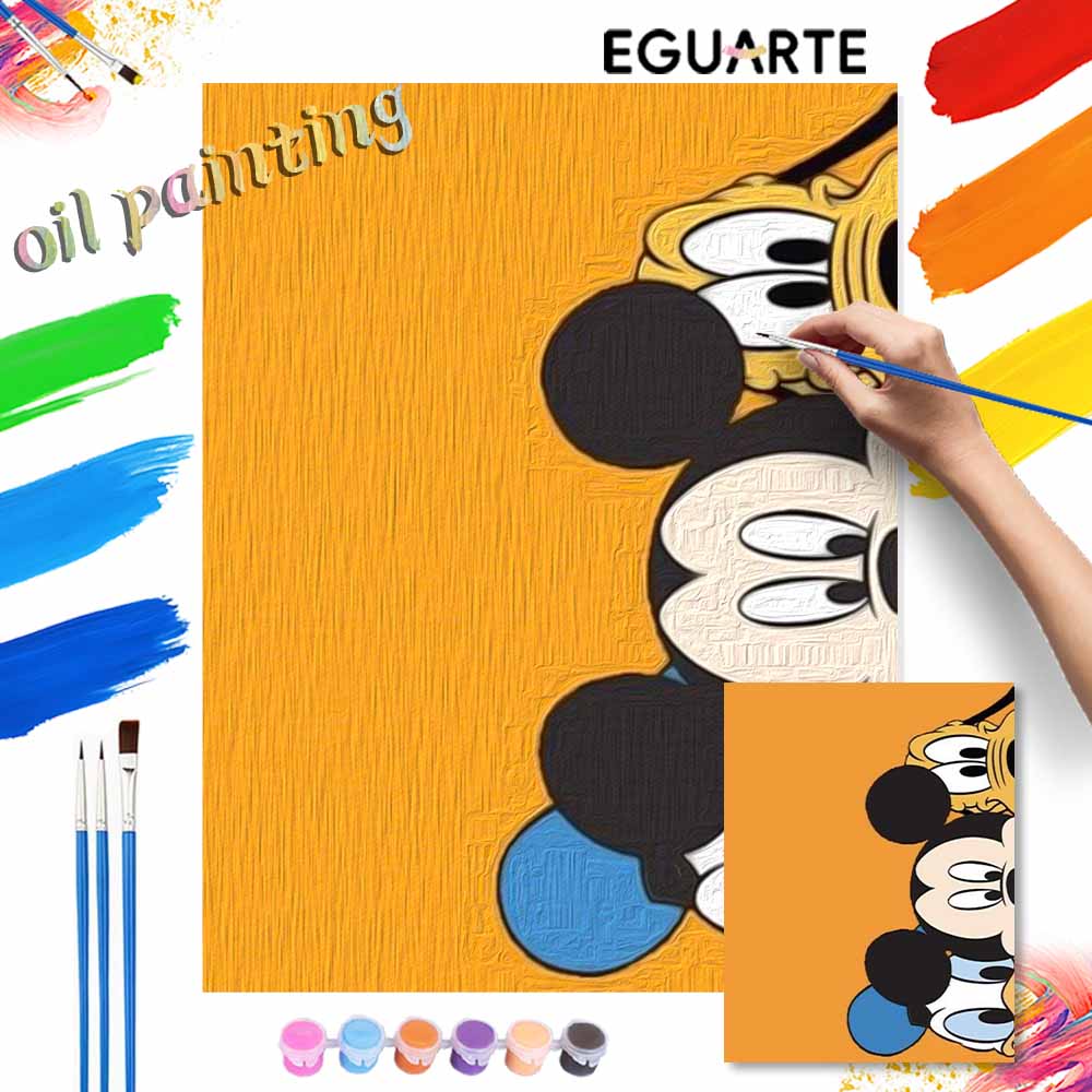 Disney digital oil painting Mickey Pluto diy coloring handpainted handpainted filling home decoration gift set artistic modern decor