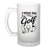 Chope / Verre À Bière - PLANETEE - J'peux Pas Minimaliste - Verre Trempé Givré - 470 Ml - Anse Recto Verso