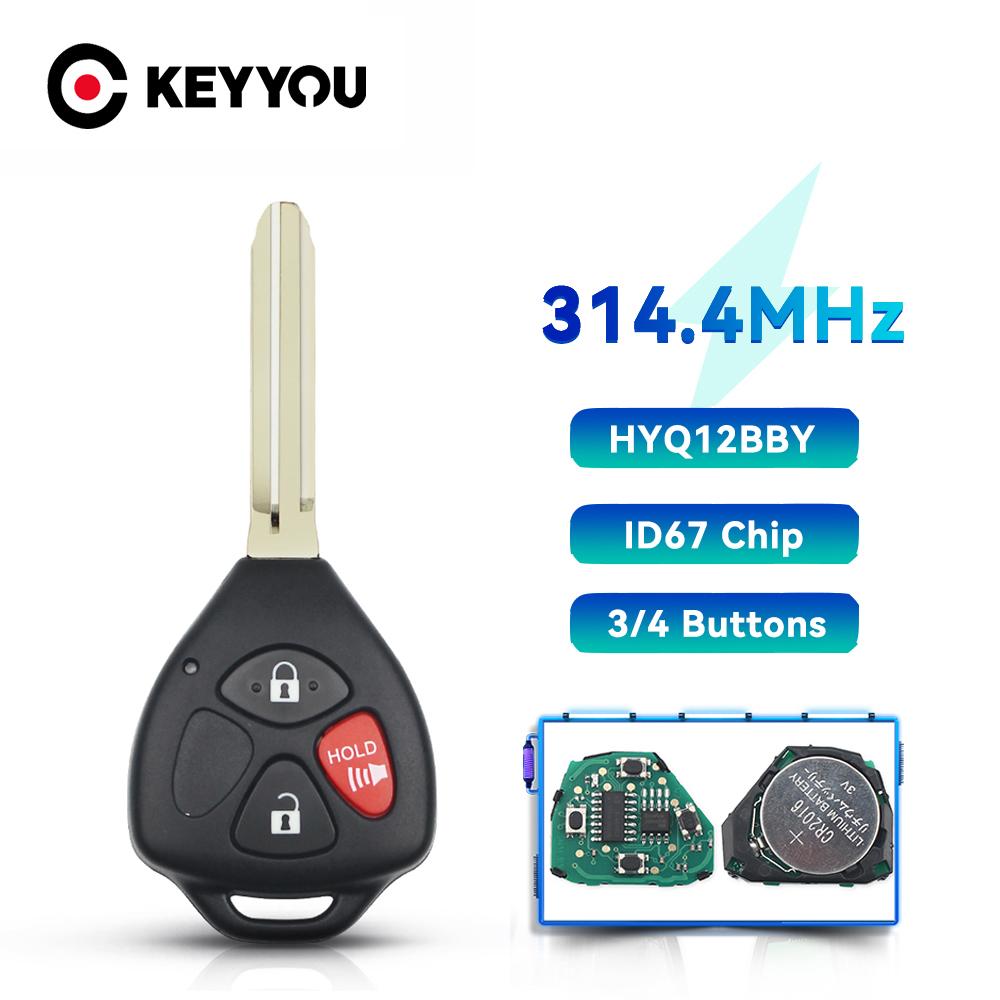 KEYYOU For Toyota Camry Avalon Corolla Matrix RAV4 Yaris Venza tC/xA/xB/xC HYQ12BBY 314.4Mhz ID 4D 67 Chip Car Remote Key TOY43