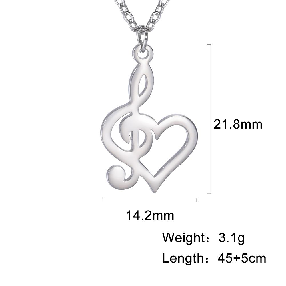 

Lemegeton Stainless Steel Music Necklace Saxophone Guitar Microphone Symbol G Clef Pendant Necklaces Women Jewelry Gift