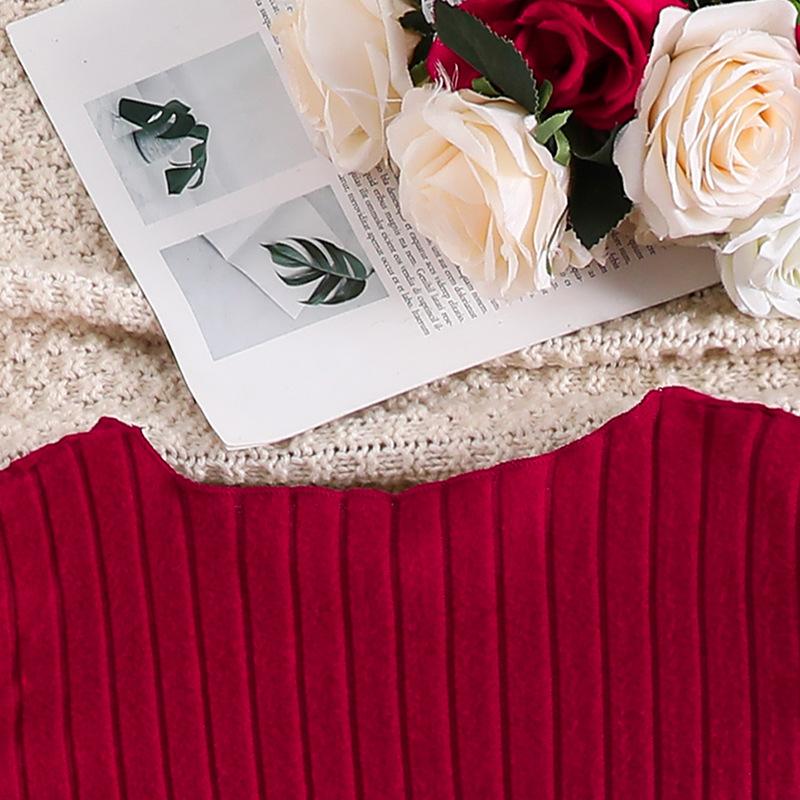 Girls' Set Children's Wear Autumn/Winter Flared Sleeve Waistcoat Long-Sleeved Dress Girls' Two-Piece Set