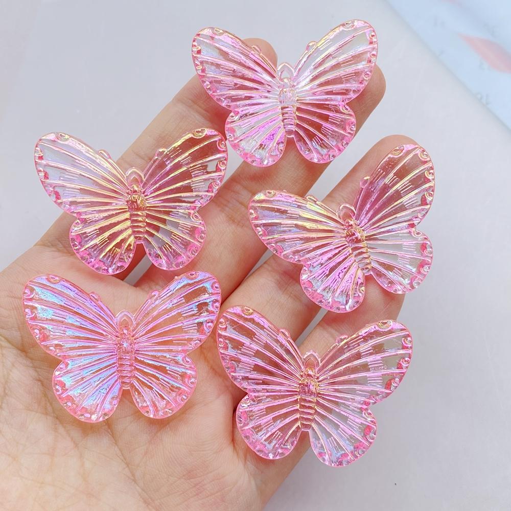10 Pcs Cute Colorful Beautiful Butterflies Flat Back Resin Cabochons Scrapbooking DIY Jewelry Hairpin Craft Decoration