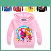 Felpa Bambini Trolls Stampa Cotone Felpe Cappotto Giacca Regalo Anni