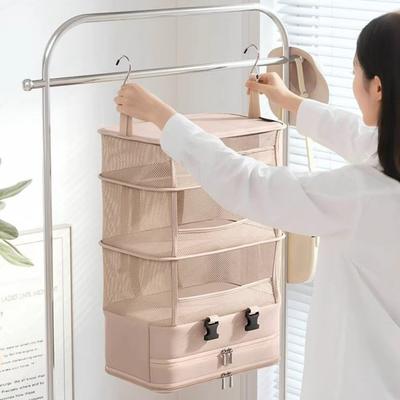 Sac de Rangement de Voyage Cinq Couches Grande Capacité Design Pliable Organisateur Suspendu Léger Portable Trousse de Toilette Suspendue