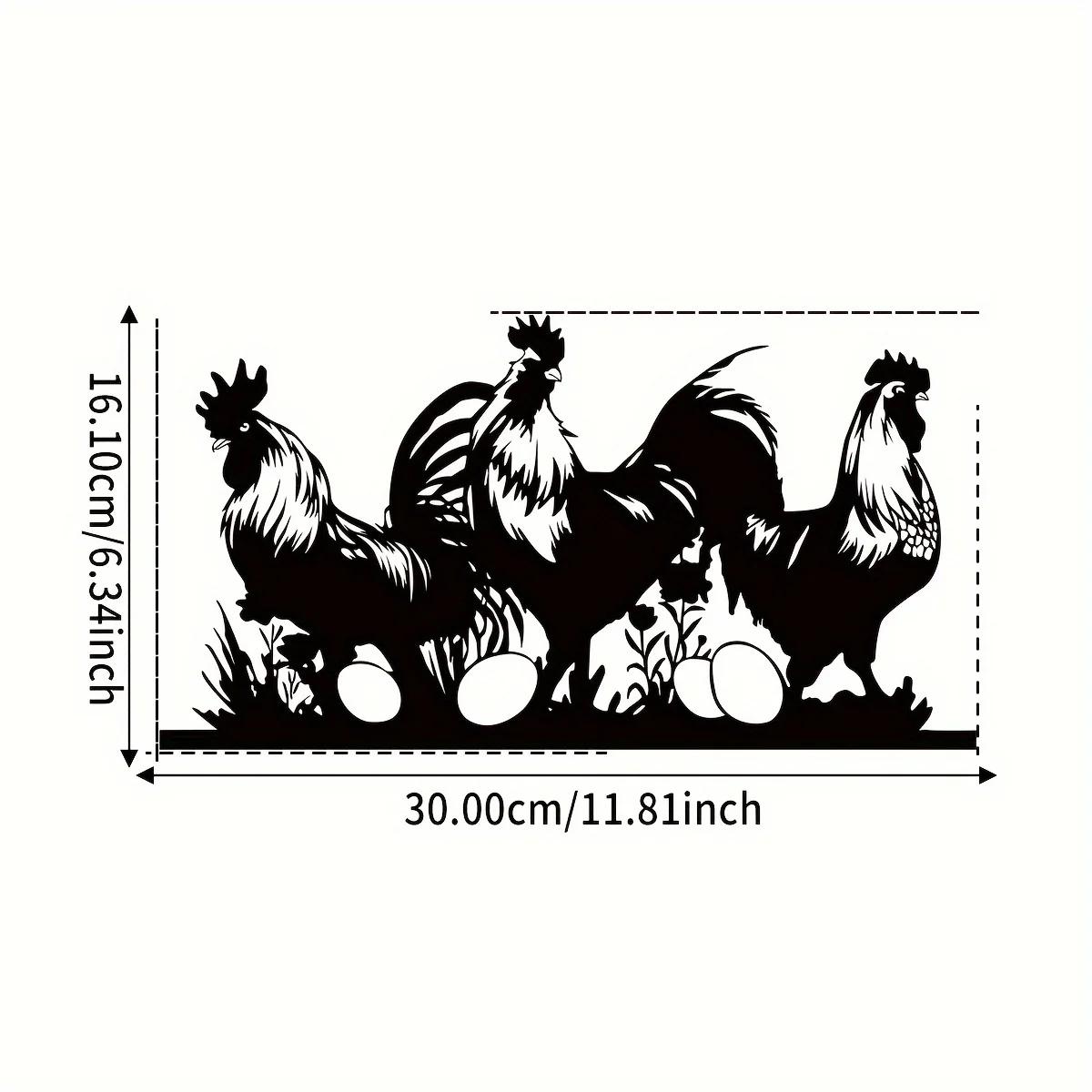 

1 шт. деревенское металлическое настенное искусство в виде курицы - очаровательный декор для дома и улицы - идеально подходит для дома, сада и подарка на новоселье чёрный