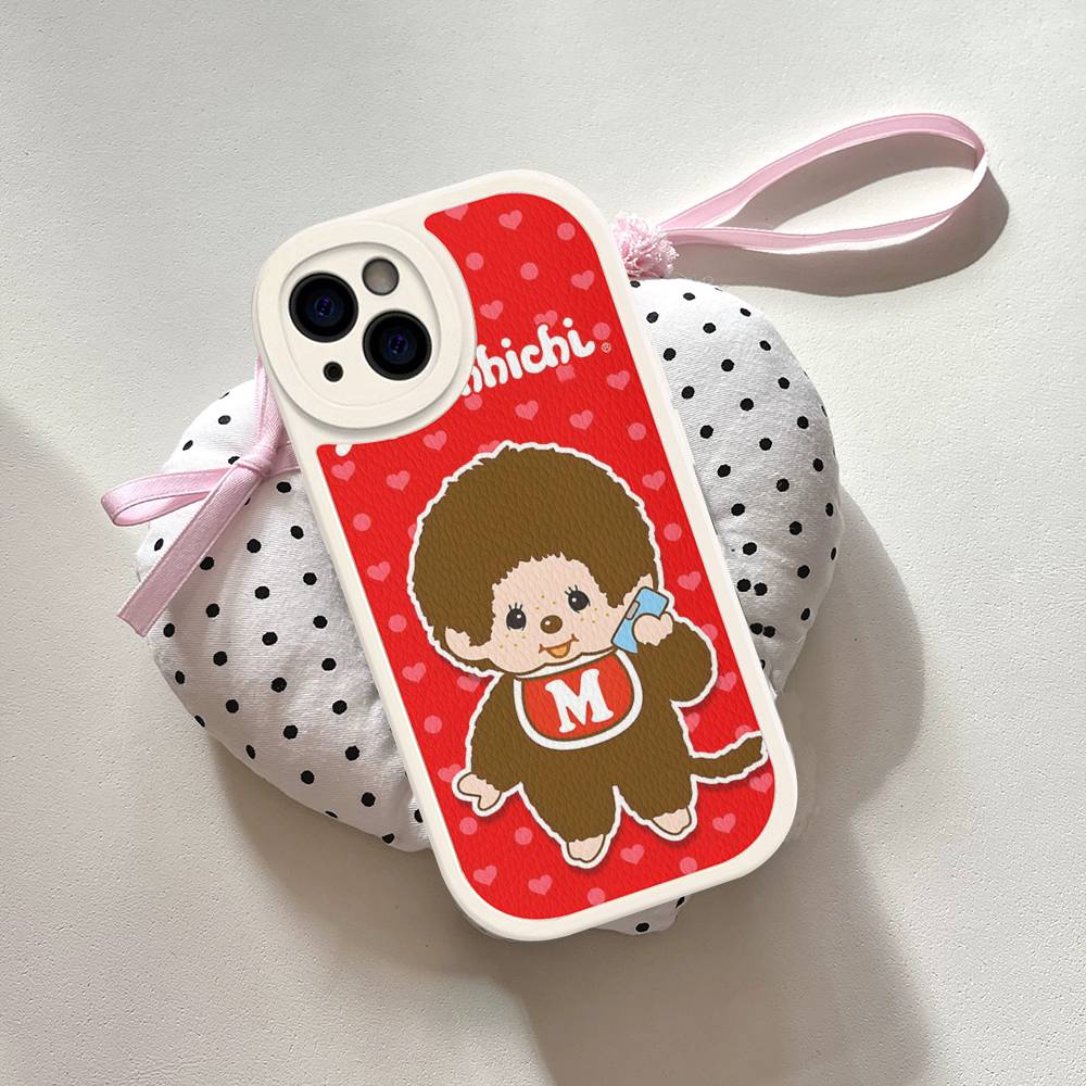 Cute M-monchhichis-s Phone Case For IPhone 16 15 14 11 12 13 Pro Max Plus Back Leather Shell