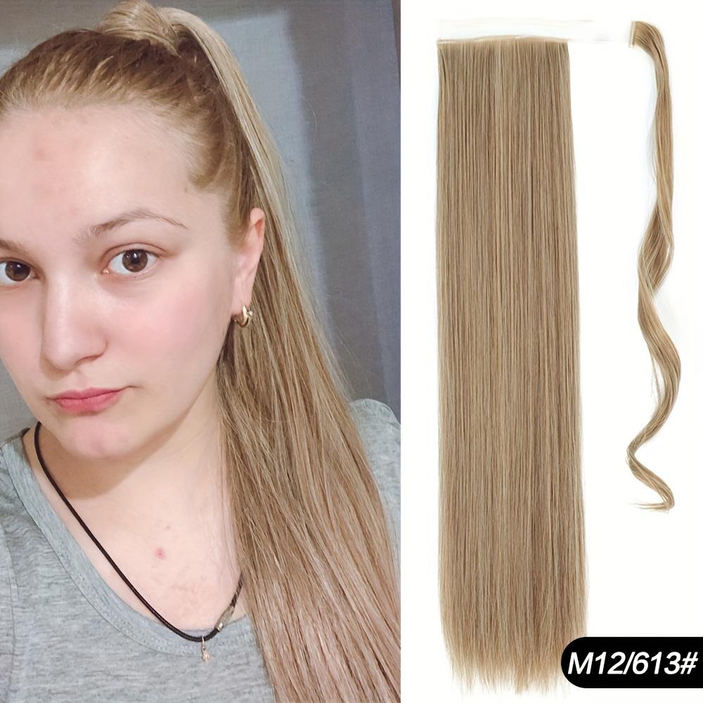 22 Inch Long Straight Ponytail Extensions Synthetic Fiber Hair Extensions Wrap Around Straight Ponytail Extensions For Women Hair Accessories