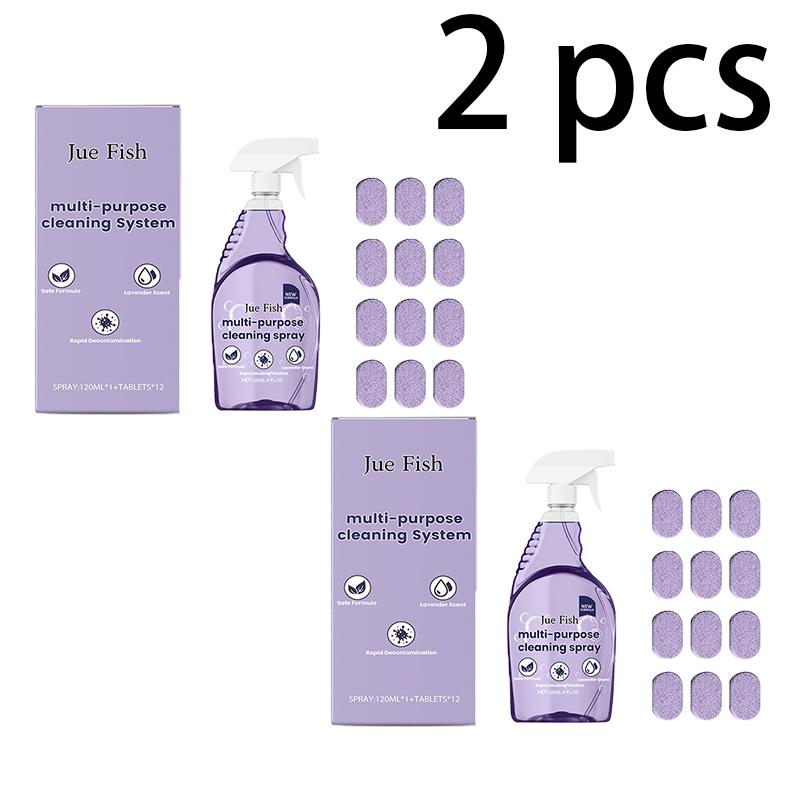 Jue Fish Univerzální rozpustná kostka 1 láhev nahrazuje 8 čisticích prostředků 120ml/500ml + Čisticí šumivé tablety