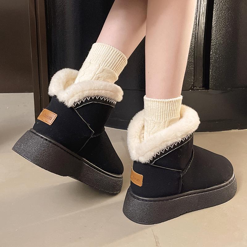 Fluffy Fur Winter Boots for Women Non Slip Plush Snow Boots Thick Bottom Warm Cotton Shoes Woman Platform Ankle Botas Mujer 2025