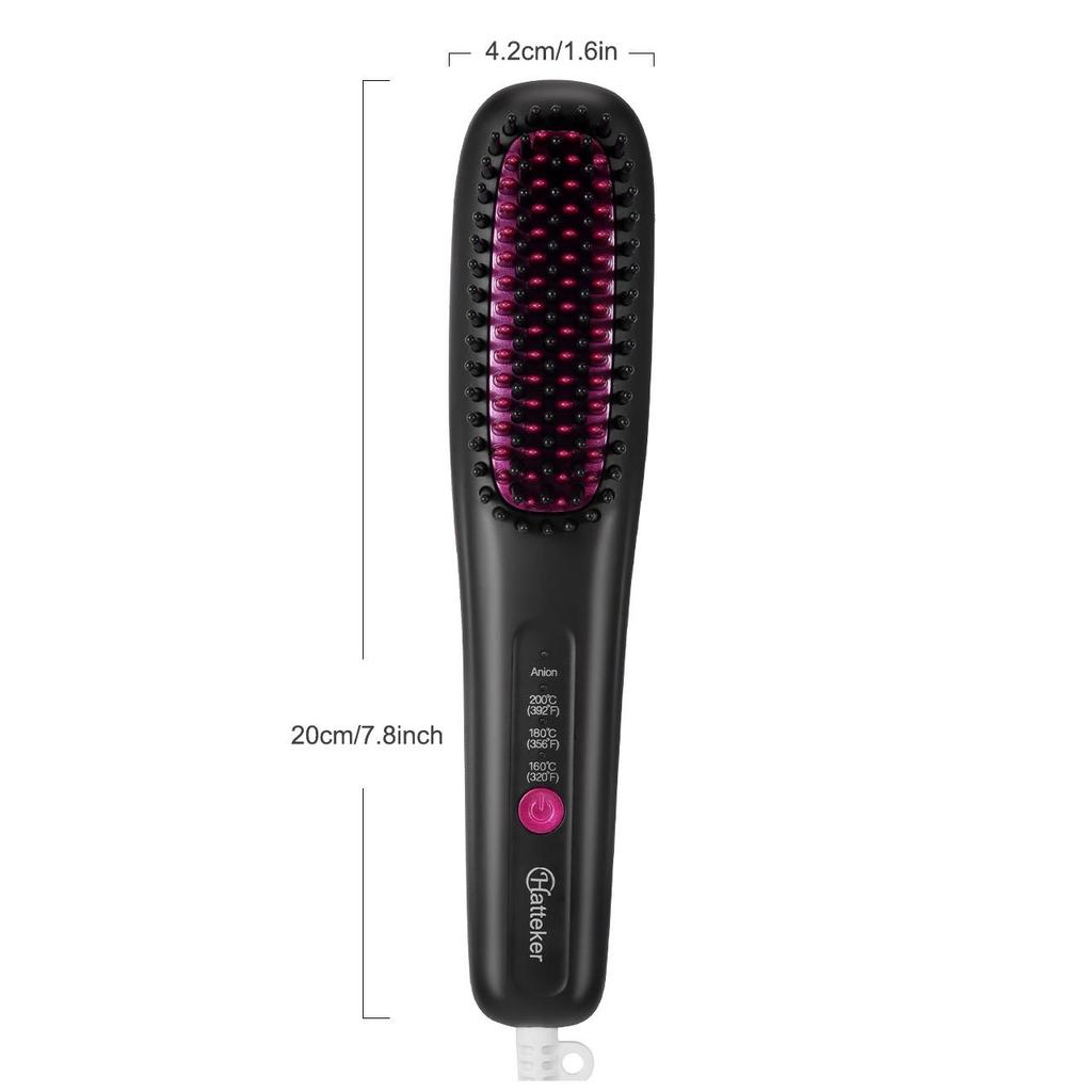 Portable Home Use Negative Ion Straightening Brush Comb - Multiple Temperature Settings for Smooth & Damage-Free Hair