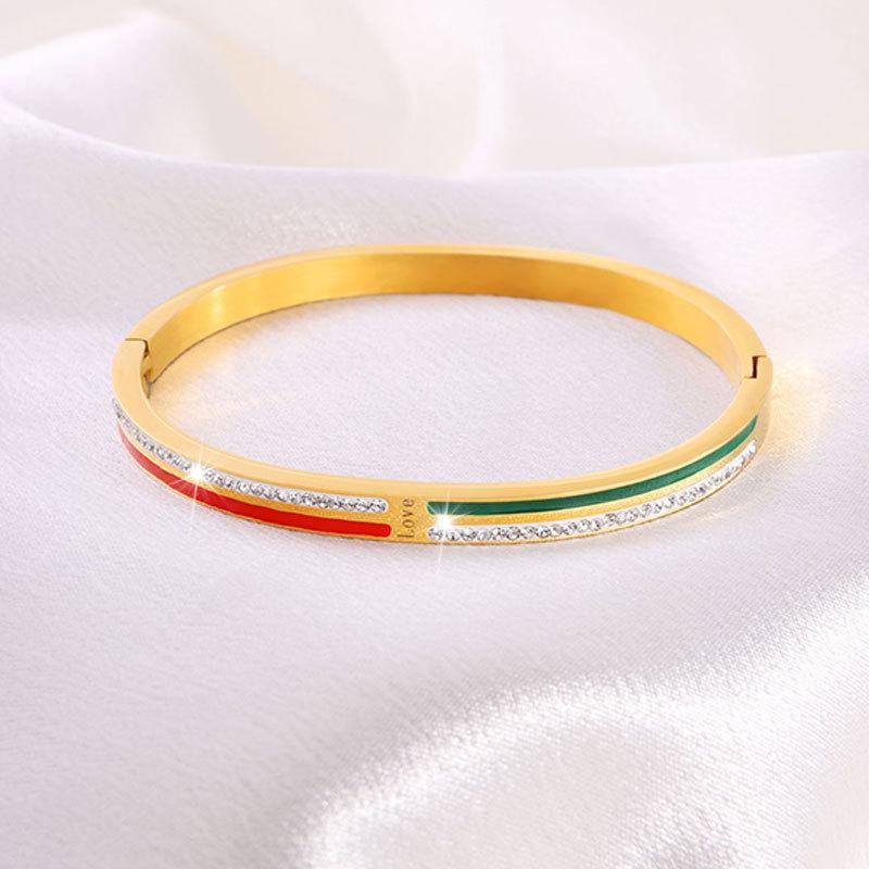 Titanium Steel , Personalized Design LOVE Oil Drop Diamond Women, Light Luxury Niche High-end