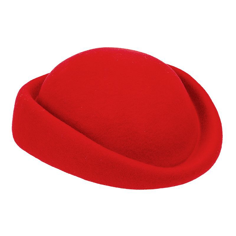 

2026 New Fall Winter French Hepburn Style Wool Felt Berets Fashion High-end Pillbox Cap Party Stage Performance Stewardess Hat 56-58cm красный