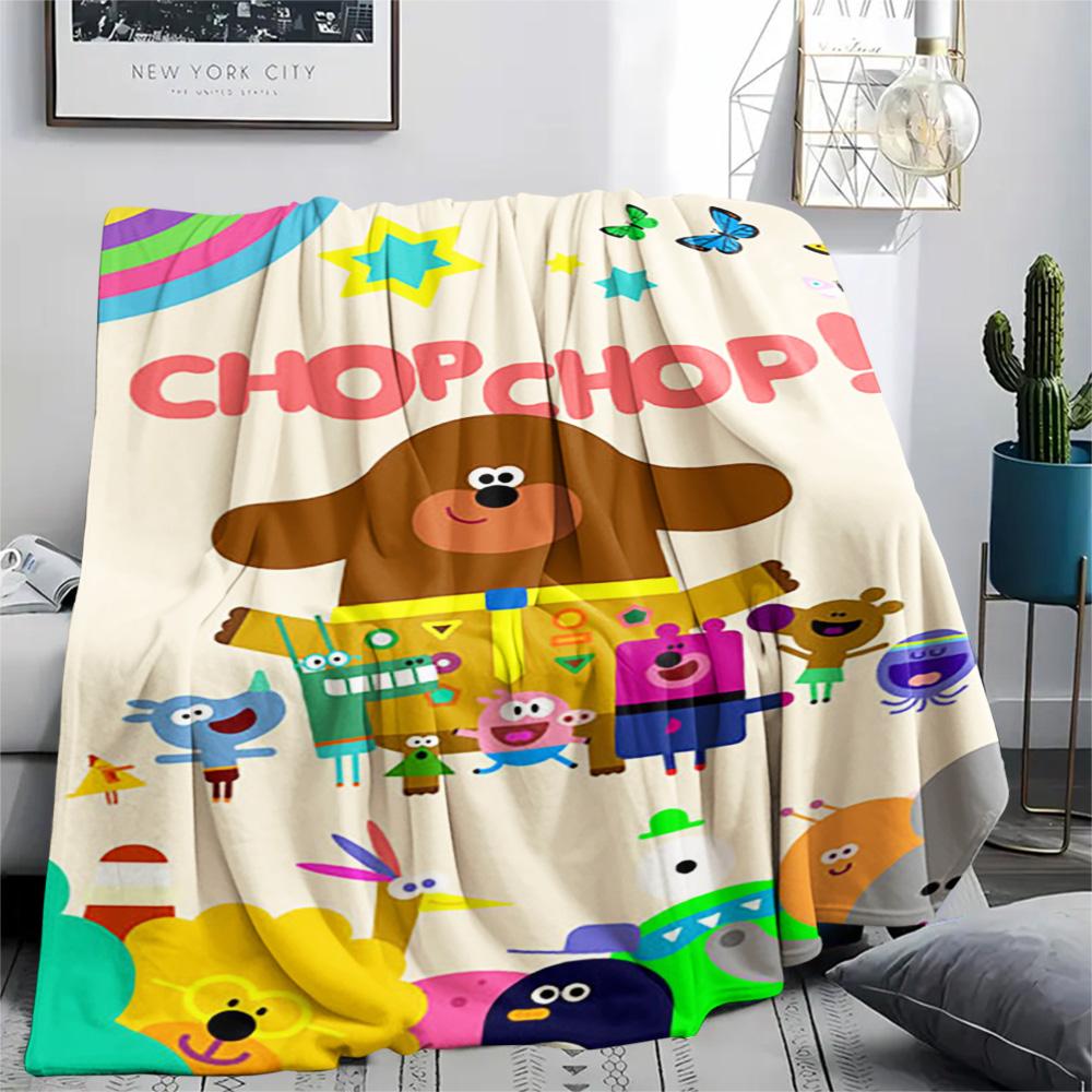 1PC Hey Duggee Patterned Flannel Blanket Suitable For All Seasons for Home Decor Warmth and Comfort Gifts Holiday Present