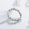 Fashion Classic Cubic Zirconia Jewelry Real 925 sterling silver Love Hearts Ring Eternity Simulated Ring Bands Jewelry