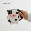 Caneca de Café Vaca Copo de Cerâmica Formato Animal Vaca Leiteira Copo de Água Com Úberes Pés Para Mulheres Meninas Crianças Presente de Aniversário Pintado à Mão