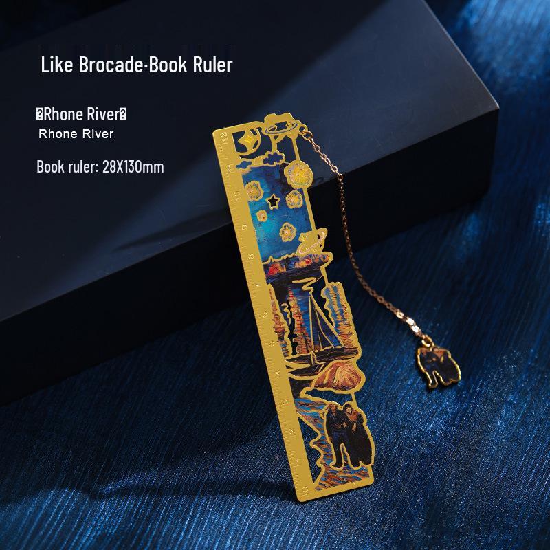 Van Gogh Monet Floral Metal Bookmark - Creative Engraved Gift