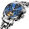 OLEVS Men's Mechanical Automatic Moon Phase Skeleton Watch Waterproof