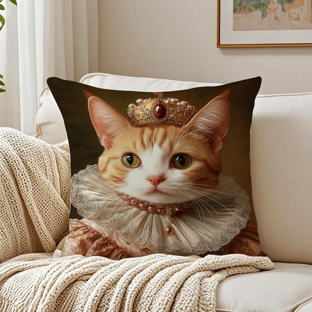 Süße Katze Druck Dekorativ Verspielt Kunst Kissenbezug Kissenbezug Milbenschutz Wohnzimmer Sofa Dekor Kissen Raum
