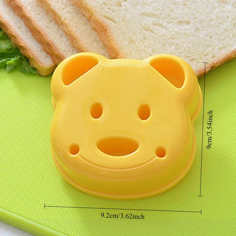 1/2pcs Sandwich Cutter and Sealer Set, Bear Shape Mold for Bread Cookie, DIY Baking Pastry Tools, Easy To Clean