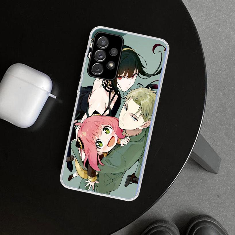 Anime S-Spy Family Anya Phone Case Cover for Samsung Galaxy A12 A22 A32 A52 A72 A02S A51 A50S A31 A20S A10S Note 20 Ultra 10 Plu