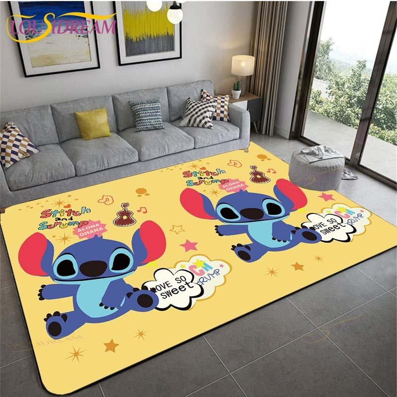 New Cartoon Stitch Carpets Kids Crawling Carpets Living Room Tea Table Mats Bedroom Rug Washable Floor Mats Household Area Mat