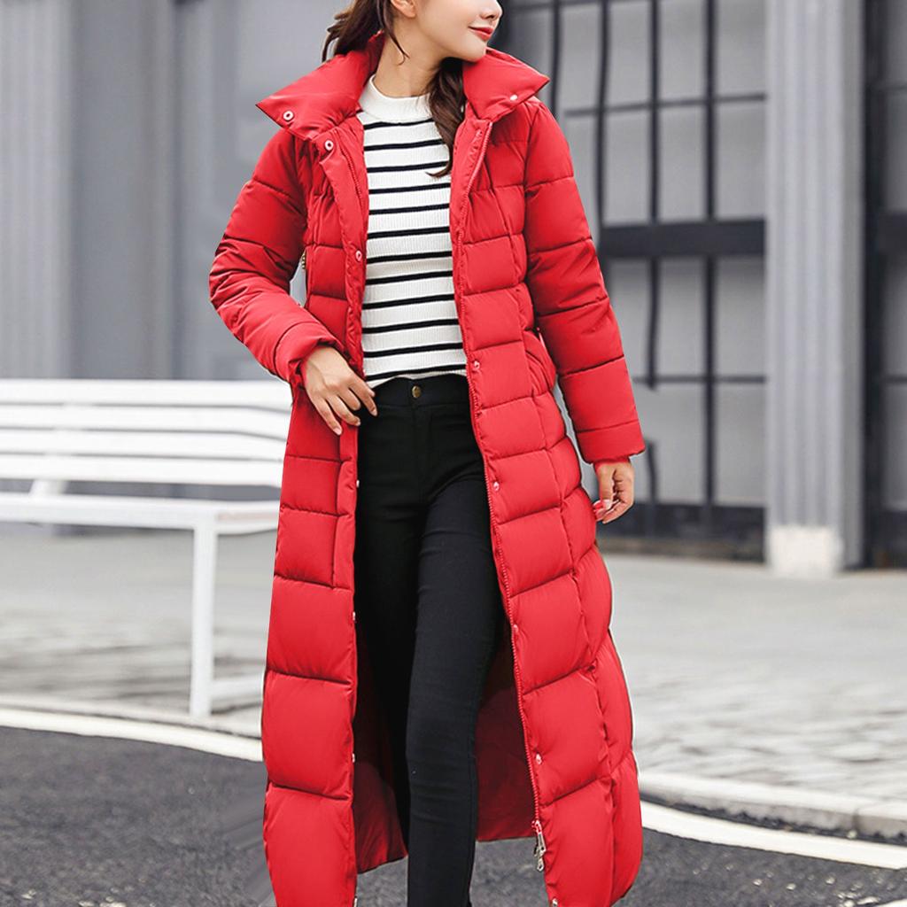 2024 Winter Thick Warm Zip Up Parkas Padded Jacket Korean New Women Clothing Casual Hooded Long Coat Female Down Cotton Outwear