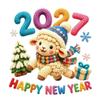 2D Flat Print Happy New Year Window Stickers Large Size 5D Window Glass Decor  Room