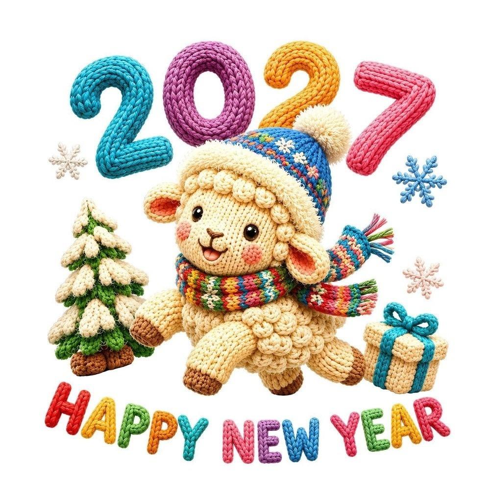 2D Flat Print Happy New Year Window Stickers Large Size 5D Window Glass Decor  Room