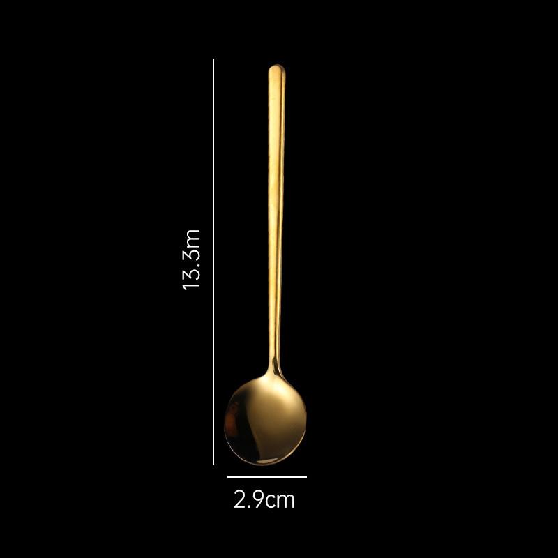 Long Handled 304 Stainless Steel Coffee Spoon Ice Cream Dessert Tea Stirring Spoon Dessert Spoon Kitchen Accessories Bar Tools