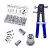 430Pcs 3/4/5/6/8mm Pressure Rivet Nut Tool Kits Flat Head Threaded Rivet Nut Assortment with Rivet Nut Installer