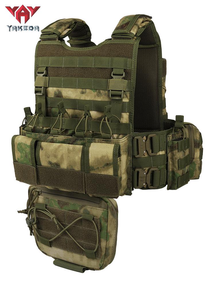 Yakeda Tactical MOLLE Vest - Durable, Breathable Polyester for Outdoor CS Training.
