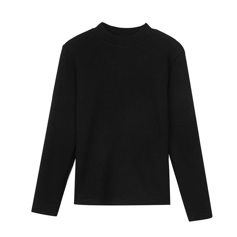 Autumn and Winter Women's Bottoming Shirt Padded Thickened Modal Semi-high-necked Bottoming Shirt Within The Long-sleeved Tight Mid-neck Blouse