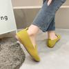 2024 Solid Color Square Toe Mesh Loafers Shallow Women Flats Shoes Soft Bottom Knit Ballet Flats Shoes Casual Slip On Boat Shoes