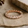 Marquise & Round Cut Cubic Zirconia Wedding Band, Full-Eternity Engagement Band, Birthday Gift For Love,