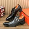 Luxury Black High Heel Men's Shoes Fashion Moccasin For Men Wedding Shoes Casual Dress Leather Pointed Toe Shoes Man Oxford Shoe