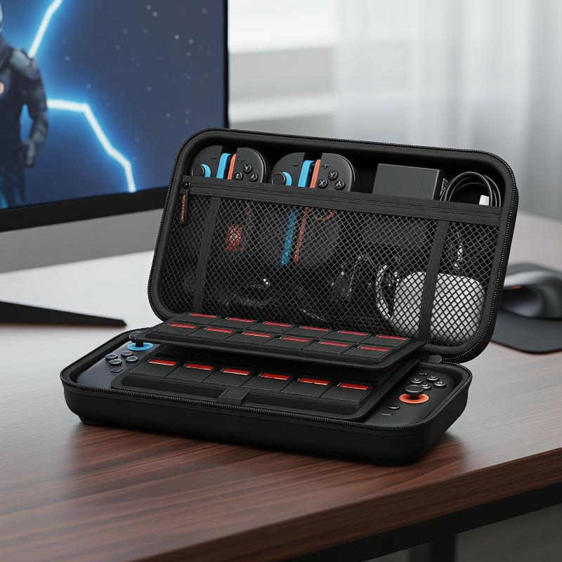 Protective Eva Carrying Case For Ns Switch 2 With Game Cards Slots Portable Bag For Switch 2 Accessories