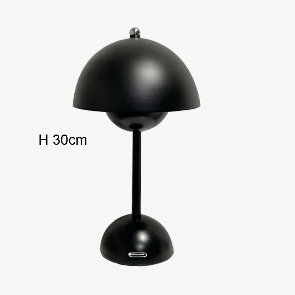 Modern Mushroom Flower Bud Rechargeable LED Table Lamps Desk Night for Bedroom Dining Touch Night Light Simple Hoom Decoration
