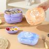 Compact Student Double/Single Layer Plastic Lunch Box with Lid - Portable Bento for Office Workers, Fruit, or Salads.