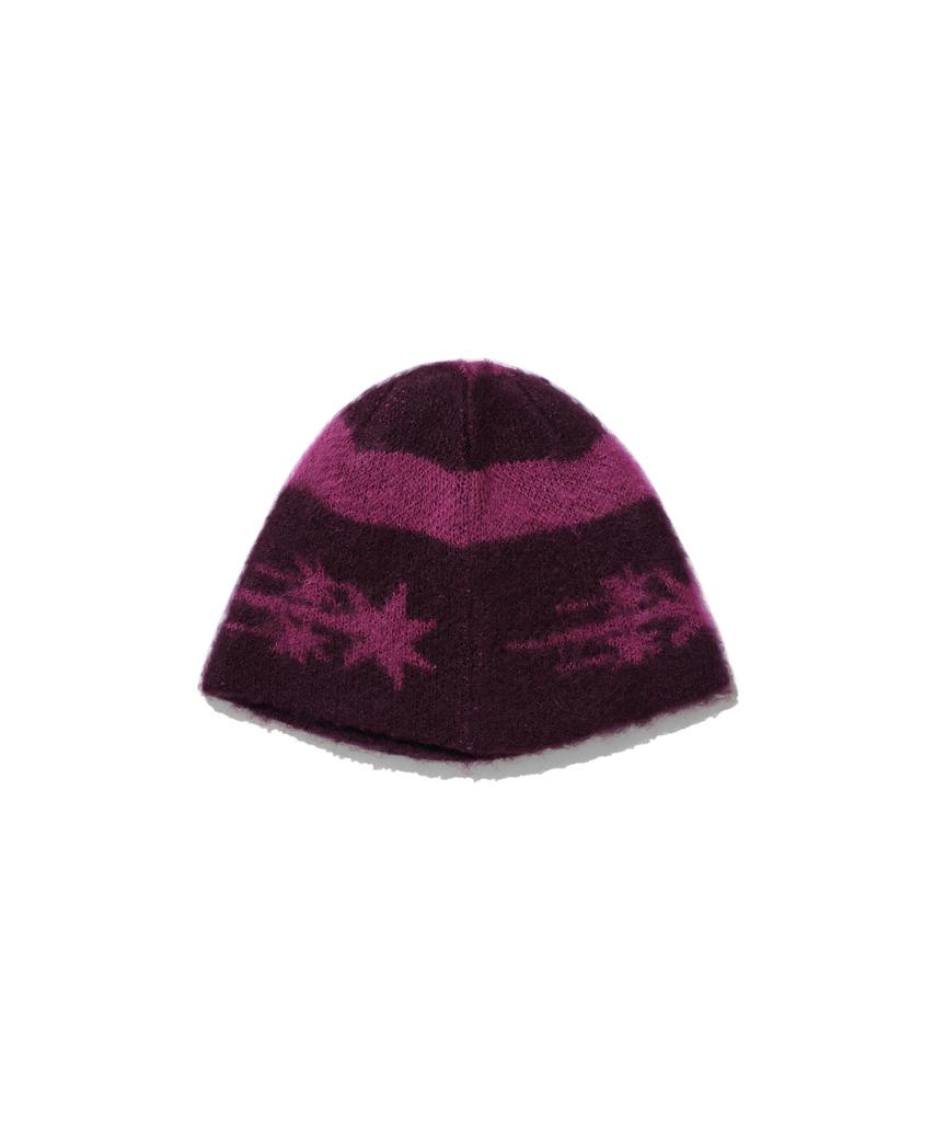 NICEGHOSTCLUB Stripe 3Star Logo Mohair Beanie_Pink(Ng2Efuab20A)