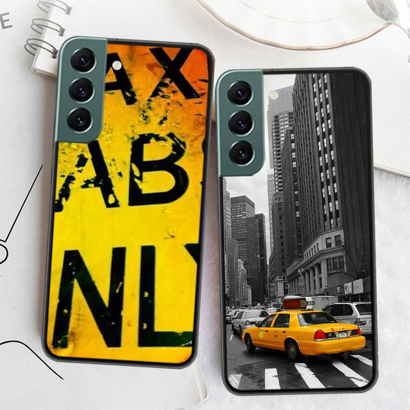 NYC Yellow Taxi Cabs Phone Case For Samsung S25 Edge S24 FE Galaxy S22 Ultra S21 Plus S20 S23 S10 Plus Cover Silicone Soft Coque