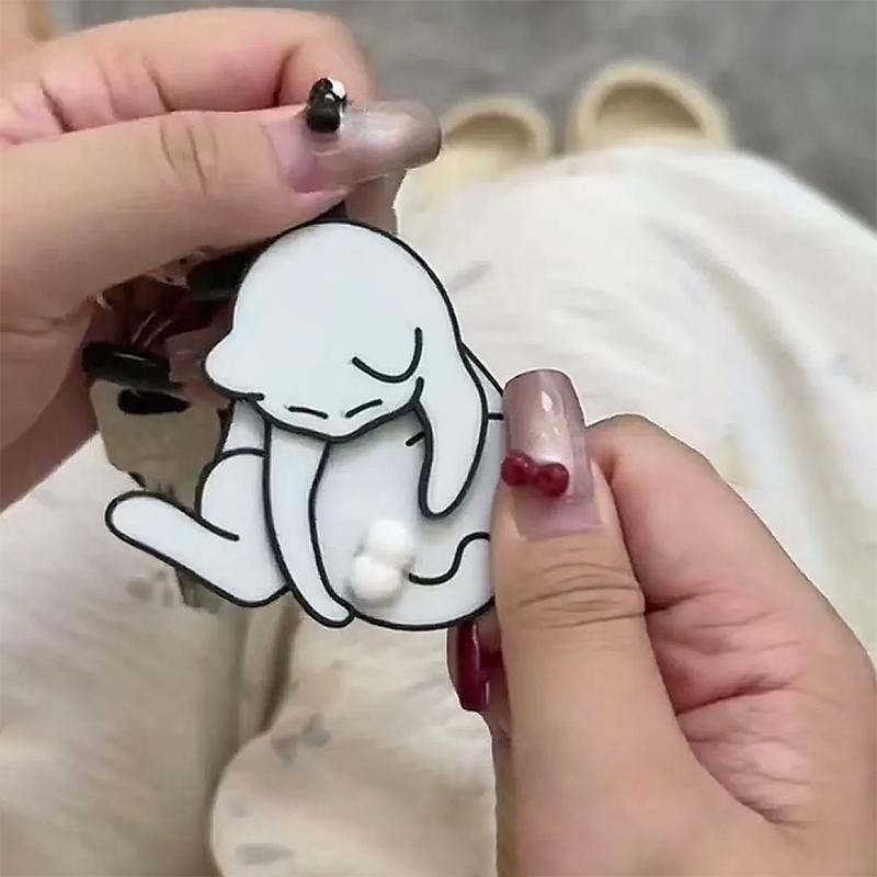 Kreativní přívěsek na klíče s vajíčkem a kočkou, roztomilý a vtipný otočný akrylový přívěsek na klíče pro ženy, přívěsek na klíče, kabelku, tašku, příslušenství