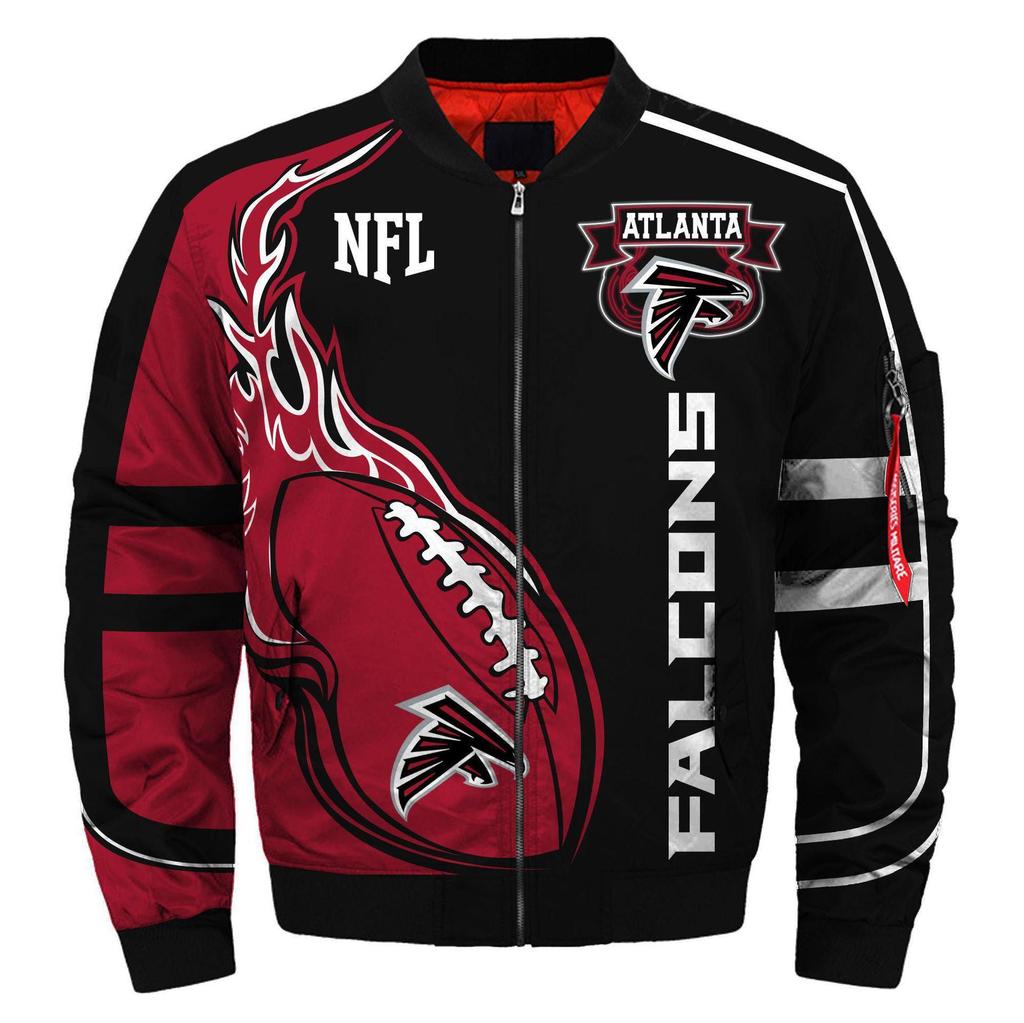 Herren NFL Falcons Team 3D-Druck Reißverschlussjacke