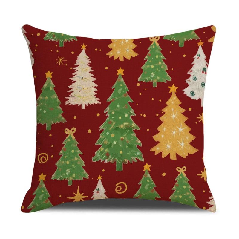 Christmas Pillow Covers 45x45cm Set of 4,Xmas Party Decor Pillow Covers Winter Holiday Cushion Cases Decor for Home Ornament