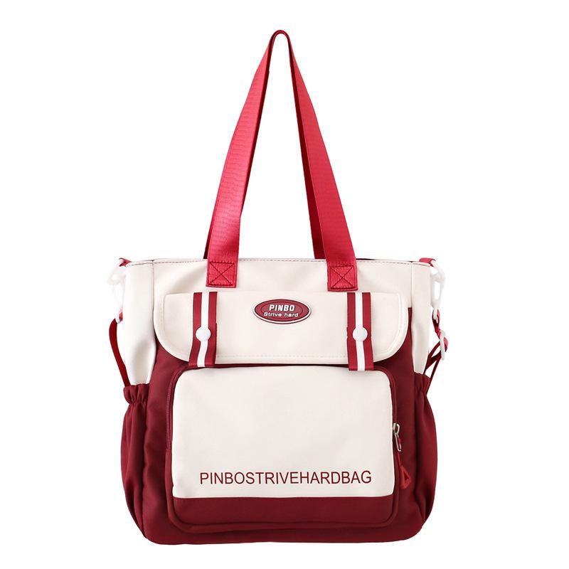 Студенческая сумка-мессенджер для старшеклассников, сумка для занятий с большим объемом, дизайнерская студенческая сумка . красный