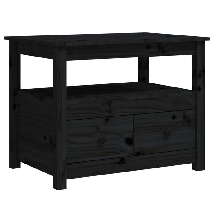 VidaXL Coffee Table Black 71x49x55 Cm Solid Pine Wood 820940