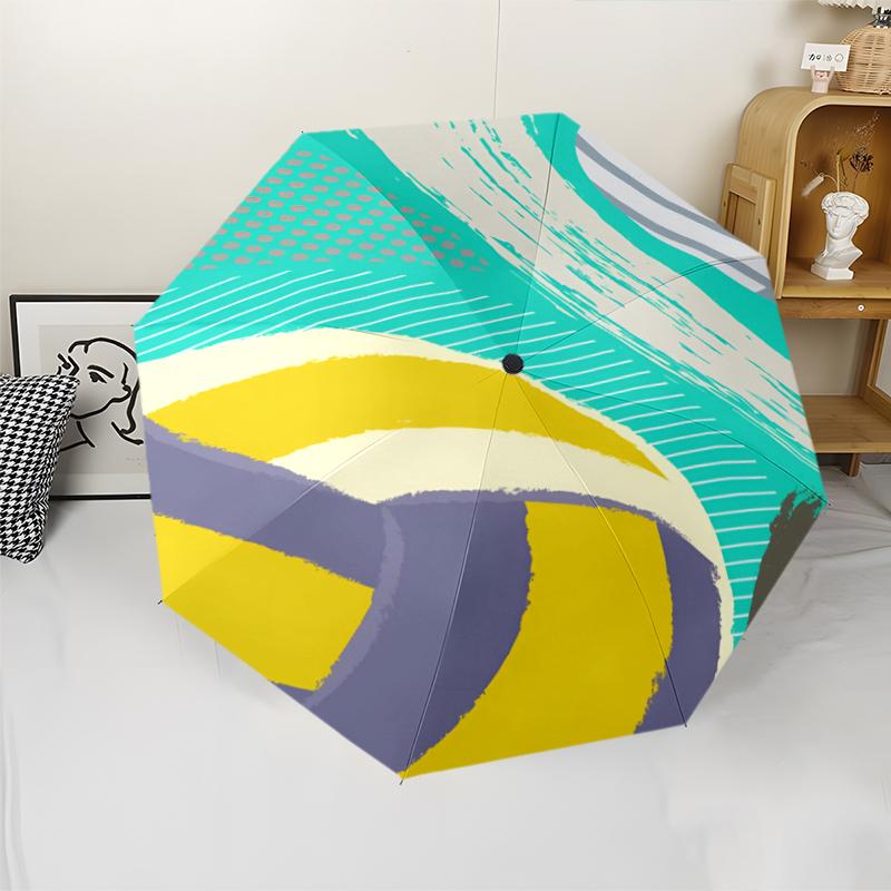 volleyball Theme Automatic Umbrella, Lightweight & Portable, 8 Rib, Perfect for Outdoor Travel, Birthdays, Christmas, Gifts.