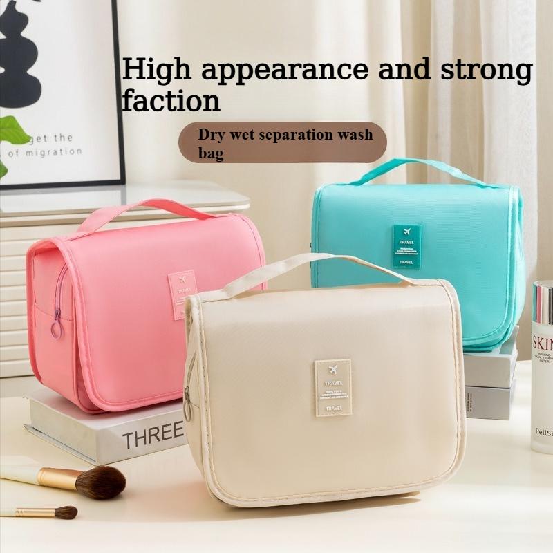 Portable Toiletry Washbag with Hanging Hook Waterproof Women Bathroom Cosmetic Storage Bag Large Capacity Travel Men Makeup Case